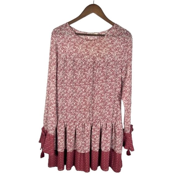 Tularosa Dresses & Skirts - Tularosa Womens Berkley Ditzy Floral Mini Dress Size Small Feminine Long Sleeves